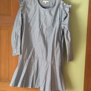 Chic Blue Dress with Ruffle Accents